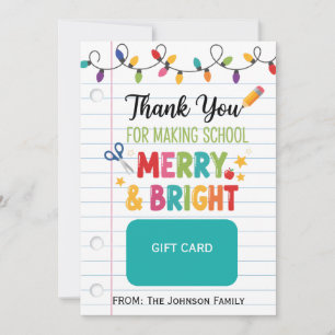 Porta Cartão de Presente para Professor Natal Aleg