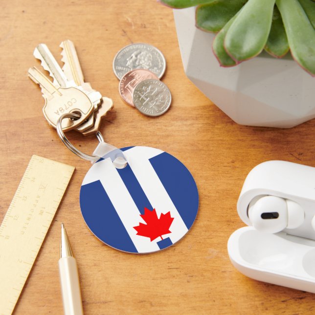 Porta-chaves com a Bandeira de Toronto, Canadá (Mesa)