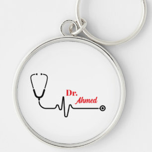 Porta-chaves de médico personalizado com nome pers