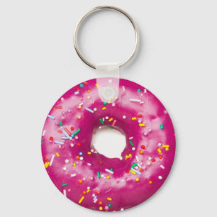 Porta-chaves - Donut Rosa Brilhante Com Confeitos