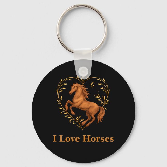 Porta-chaves - Eu Amo Cavalos (Frente)