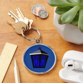 Porta-chaves Lanterna de Coruja Azul Escuro