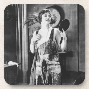 Porta-copo 1920 bonito do vestido do Flapper da mulher