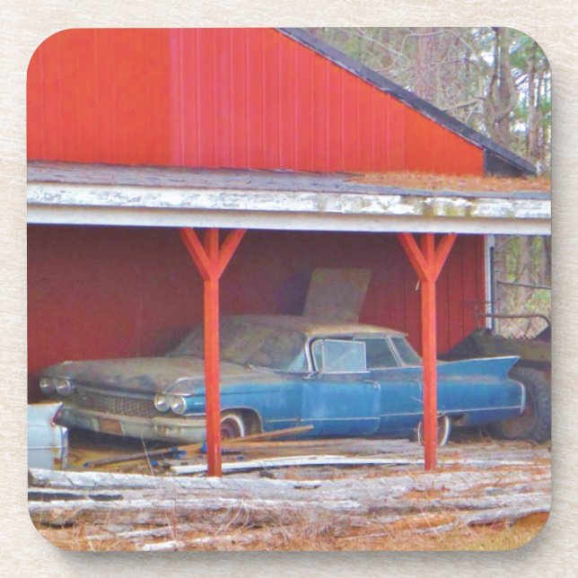 Porta-copo 1960 carro antigo com dispositivo de fita AZUL (Frente)