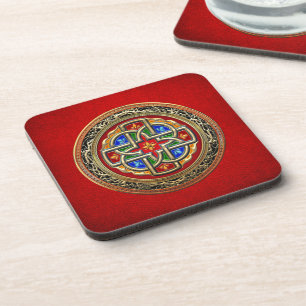 Porta-copo [200] Cruz Celta [Dourado+Enamel]