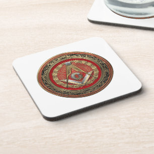 Porta-copo [200] Master Mason - Dourado Square & Compass