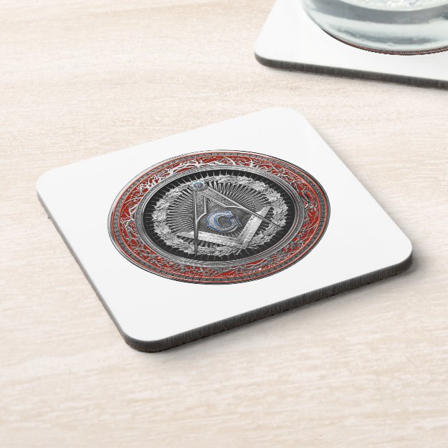 Porta-copo [200] Master Mason - Silver Square & Compass (Left Side)