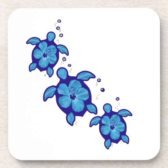 Porta-copo 3 tartarugas azuis de Honu (Frente)
