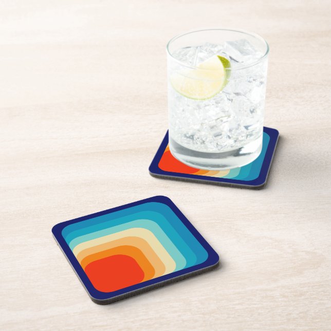 Porta-copo 70s Square Rainbow (Lado Direito)