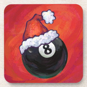 Porta-copo 8 Ball Christmas Hat