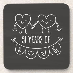 Porta-copo 91ruas Aniversário Gift Chalk Hearts
