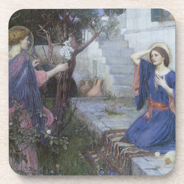 Porta-copo A Anunciação por John William Waterhouse (Frente)