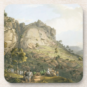 Porta-copo A cidade de Abha em Abyssinia, gravada por J. Bluc