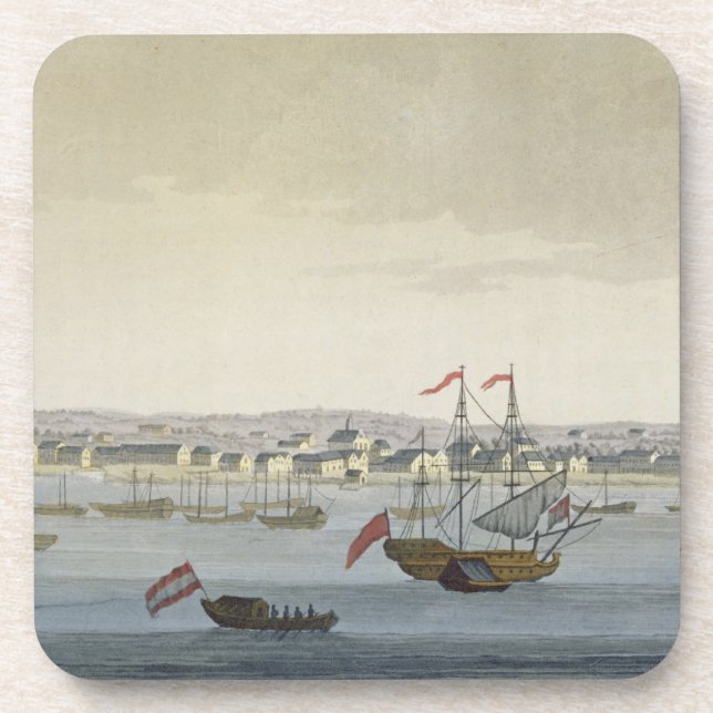 Porta-copo A cidade de Paramaribo (gravura da cor) (Frente)