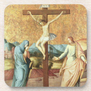 Porta-copo A crucificação com o Virgin e o St John o Ev