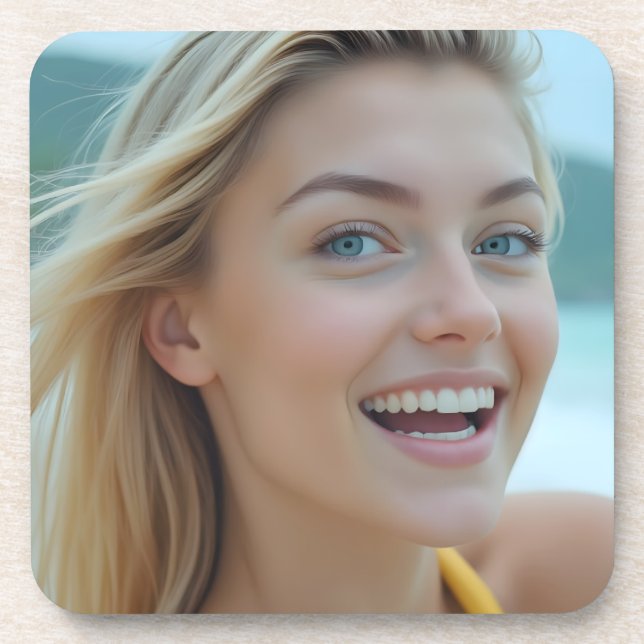 Porta-copo A essência do plástico serenidade costeira (Frente)