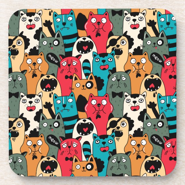 Porta-copo A multidão de gatos (Frente)