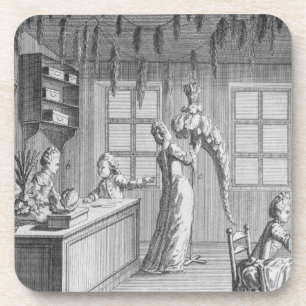 Porta-copo A oficina de uma costureira, ilustração do th