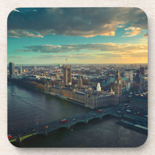 Porta-copo A paisagem urbana de Londres com Sunset