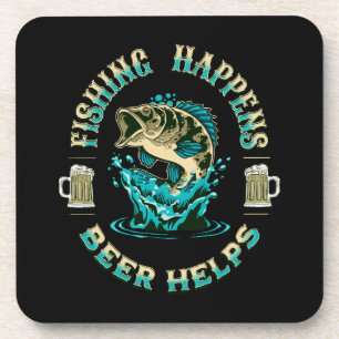 Porta-copo A pesca acontece. A cerveja ajuda!