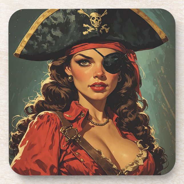 Porta-copo A Tentadora Pirata Escarlate (Frente)