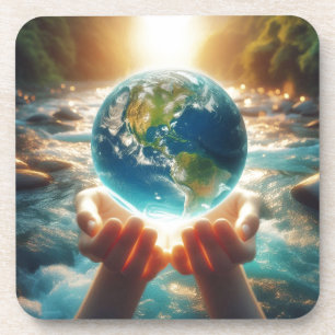 Porta-copo A TERRA ESTÁ EM NOSSAS MÃOS Design