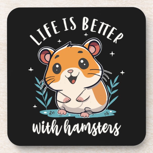 Porta-copo A Vida é Melhor Com Hamsters (Frente)