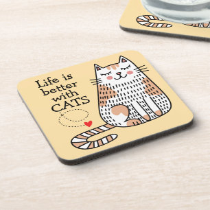 Porta-copo A Vida É Melhor Com O Gato Doodle