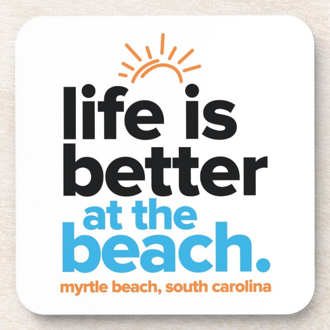 Porta-copo A vida é melhor na praia (Frente)