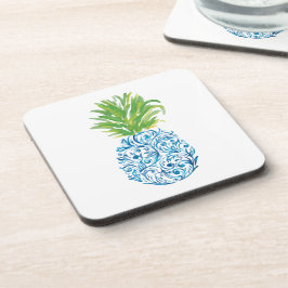 Porta-copo Abacaxi Chinoiserie Azul Branco Esnobe