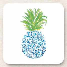 Porta-copo Abacaxi Chinoiserie Azul Branco Esnobe