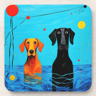 Porta-copo Abaixo do Horizonte Azul - Cães Coloridos Surreais