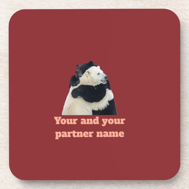 Porta-copo Abraço de Urso Amor (Personalizável) (Frente)