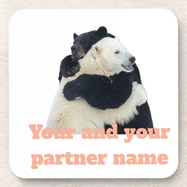 Porta-copo Abraço de Urso Amor (Personalizável) (Frente)