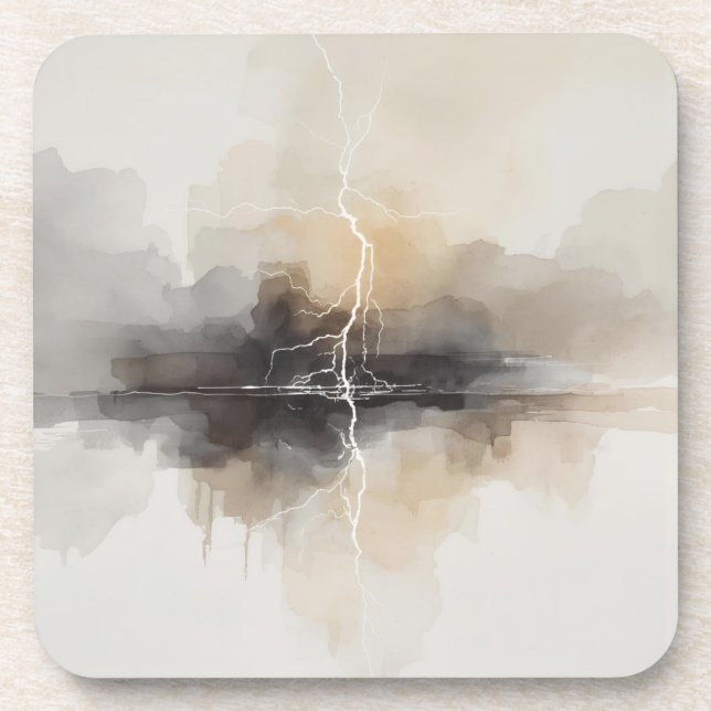 Porta-copo Abstract Lightning in Neutrals Print (Frente)