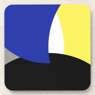 Porta-copo Abstrato Art Azul Amarelo