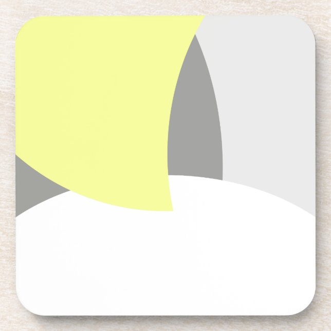 Porta-copo Abstrato Art Yellow Cinza White (Frente)