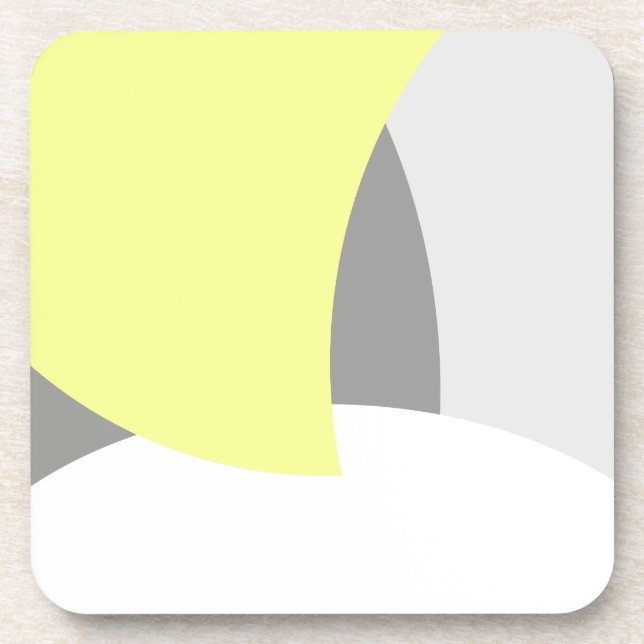 Porta-copo Abstrato Art Yellow Cinza White (Frente)
