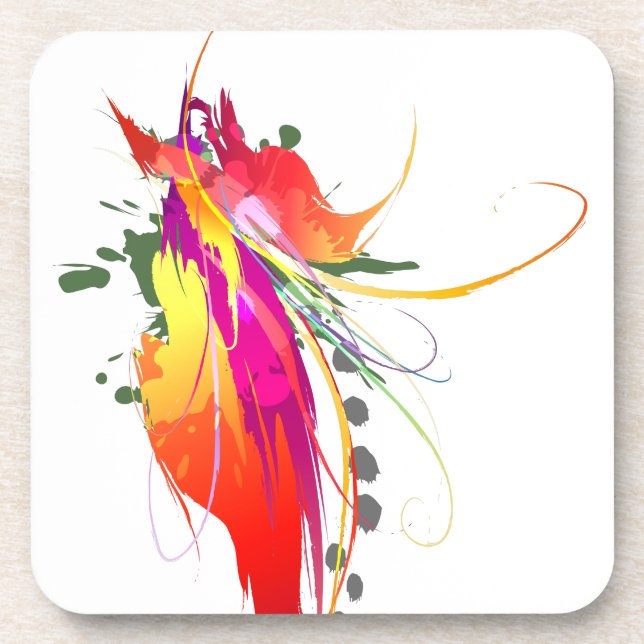 Porta-copo Abstrato Bird of Paradise Paint Splatters (Frente)