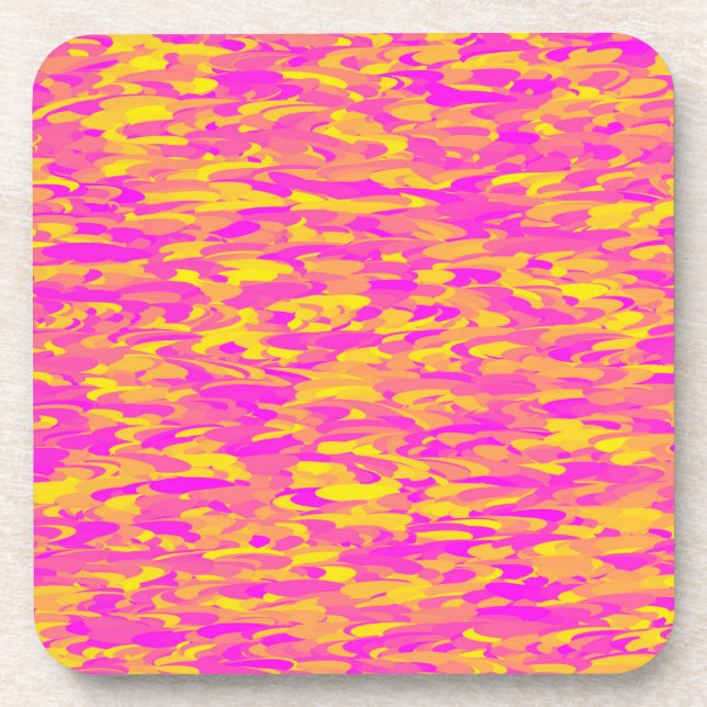 Porta-copo Abstrato cor-de-rosa amarelo-amarelo (Frente)
