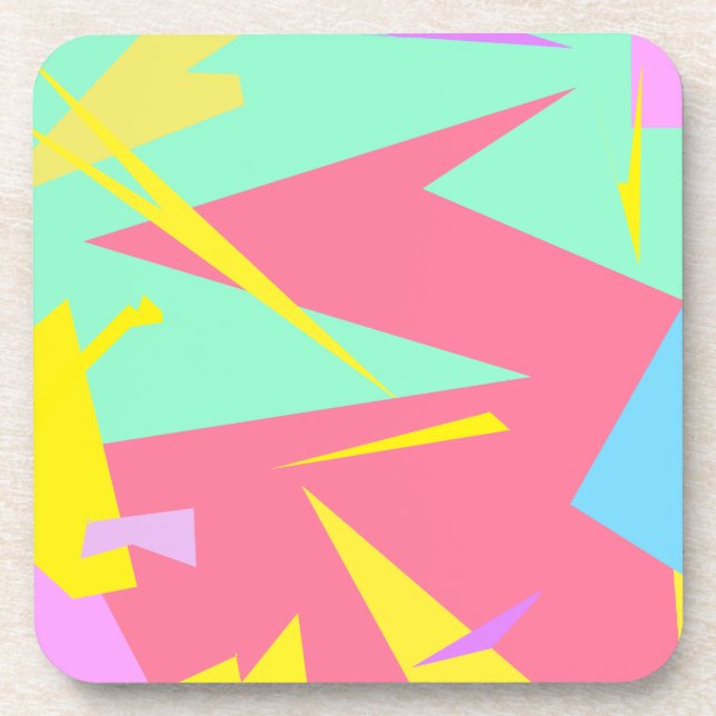 Porta-copo Abstrato de Cores de Pastel de Vibes Positivas (Frente)