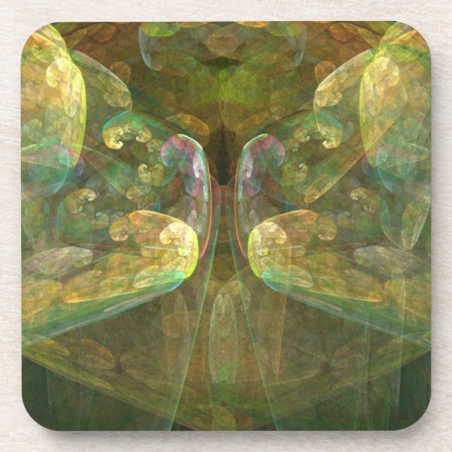 Porta-copo Abstrato de matéria cerebral colorida (Frente)