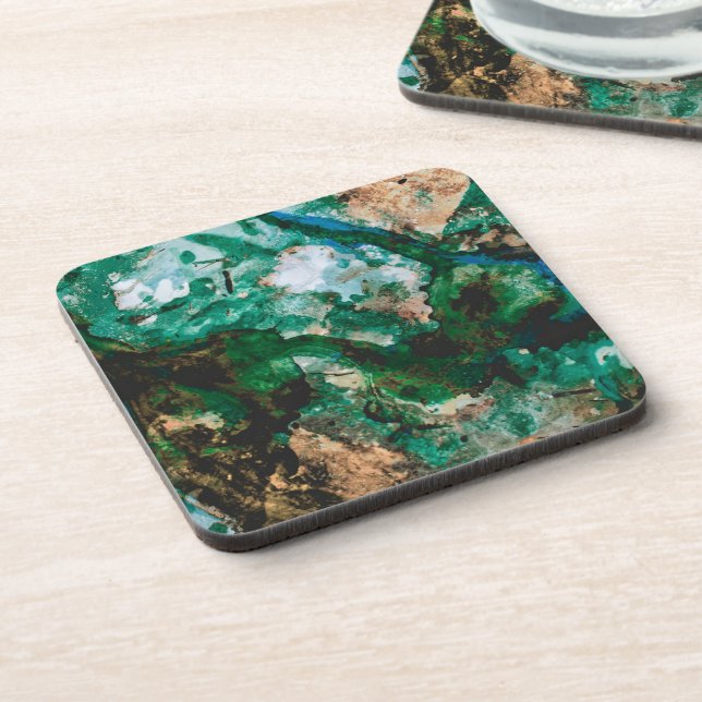 Porta-copo Abstrato de muss Agate Green Crystal Geode (Left Side)