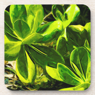 Porta-copo Abstrato de Planta de Praia do Oceano Suculto Verd