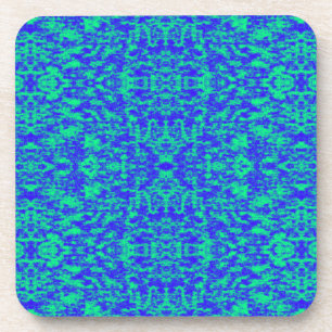 Porta-copo Abstrato Fractal Em Azul E Verde