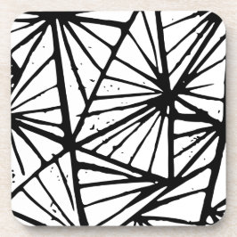 Porta-copo Abstrato preto e branco triângulos Lino Cortado