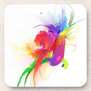 Porta-copo Abstrato Rainbow Lorikeet Paint Splatters