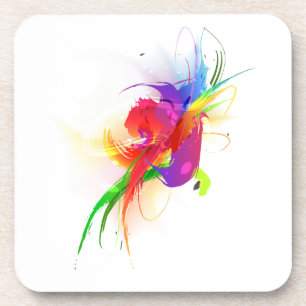 Porta-copo Abstrato Rainbow Lorikeet Paint Splatters