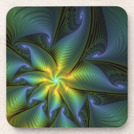 Porta-copo Abstrato Star, Ouro Verde brilhante Arte Fractal