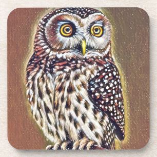 Porta-copo Abstrato Wilderness Forest Owl Art
